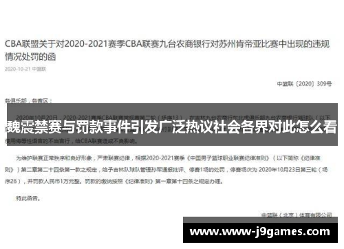 魏震禁赛与罚款事件引发广泛热议社会各界对此怎么看